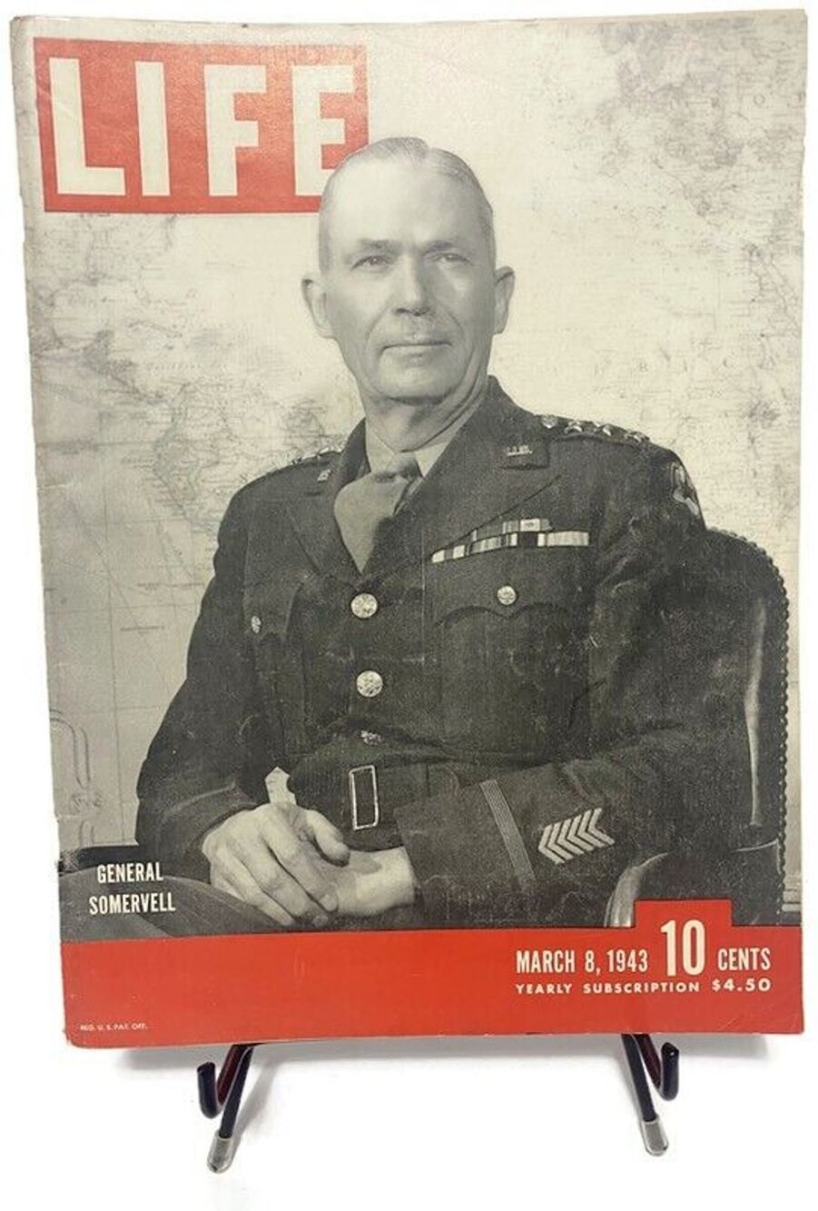 LIFE Magazine March 8 1943 Lt General Brehon Somervell Cover WWII Vintage